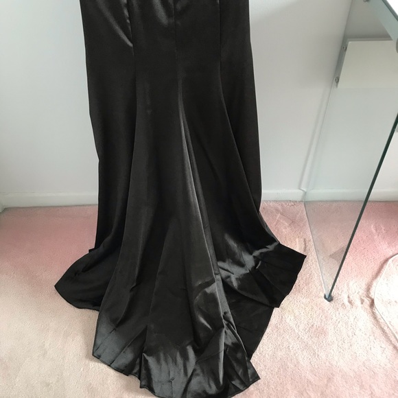 πHost Pickπ Strapless Bow Pearl Silk White Black Prom Dress Wedding Dress - Picture 9 of 16